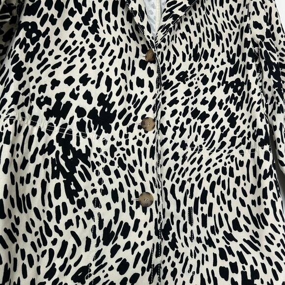 NWOT Lafayette 148 Coleman Cheetah-Print 100% Cotton Twill Blazer XL Black White - Picture 14 of 14